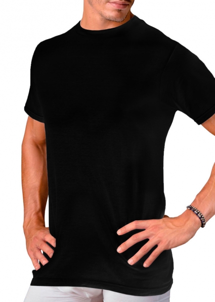 Svart herr T-shirt bomull - Uomo fr�n cotonella